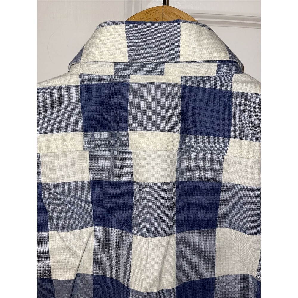 LL Bean Men's Traditional Fit Shirt Long Sleeve Blue White Plaid Button Down - Picture 10 of 12